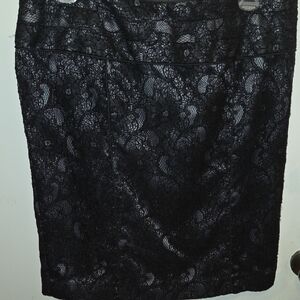 Relativity Black Lace Pencil Skirt